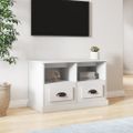 vidaXL TV skrinka biela 80x35x50 cm spracované drevo