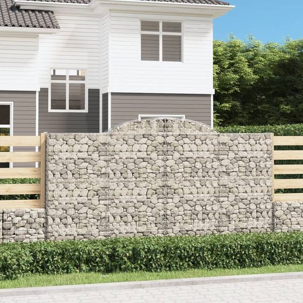 vidaXL Oblúkové gabiónové koše 8ks 300x50x160/180cm pozinkované železo