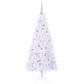 vidaXL Umelý vianočný stromček s 300 LED-i Biela 210 cm PVC a oceľ