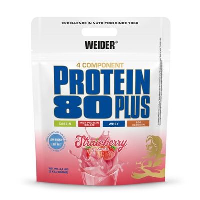 Proteín 80 Plus - Weider, jahoda, 2000 g