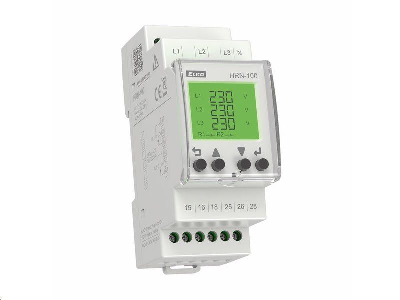 Multifunkčné hlídačské napäťové relé ELKO HRN-100/2 v 3F s LCD displejom