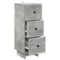 vidaXL Zásuvkový kabinet Betónovo sivá 33 x 34,5 x 90 cm
