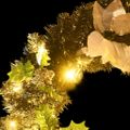 vidaXL Vianočný veniec s LED svetlami, čierny 60 cm, PVC
