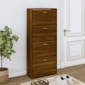 vidaXL Botník hnedý dub 63x24x147 cm spracované drevo