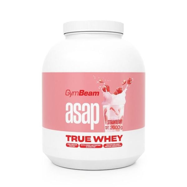 ASAP True Whey - GymBeam, jahoda, 2000 g