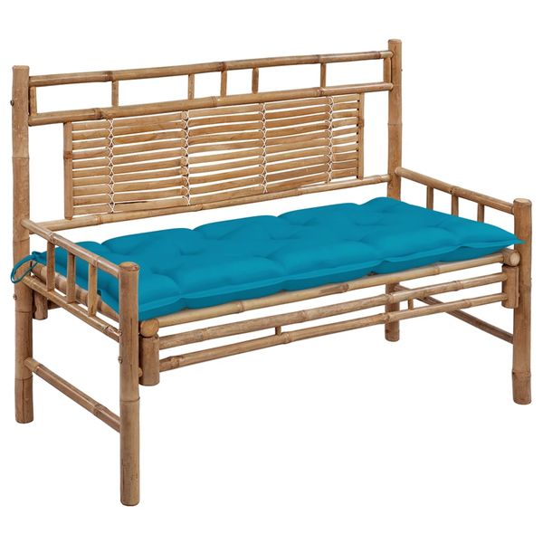 vidaXL Záhradná lavička s podložkou 120 cm bambus