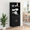 vidaXL Highboard Čierny dub 69,5 x 32,5 x 180 cm Kompozitné drevo