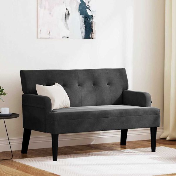 vidaXL Chesterfield lavica Čierna 112 x 65,5 x 75 cm Zamat