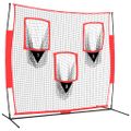 vidaXL Prenosná baseballová sieť čiernočervená 183x105x183cm polyester