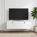 vidaXL Nástenná TV skrinka Biela s vysokým leskom 98 x 41 x 30 cm