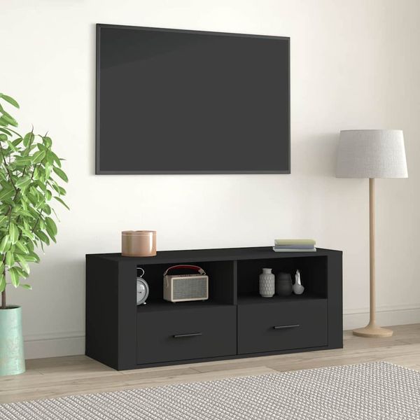 vidaXL TV skrinka čierna 100x35x40 cm spracované drevo