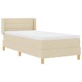 vidaXL Posteľ s pružinovým rámom s matracmi Krémová 200 x 80 cm látka