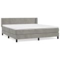 vidaXL Posteľný rám boxsping s matracom bledosivý 180x200 cm zamat