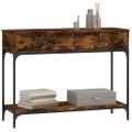 vidaXL Konzolový stolík dymový dub 100x34,5x75 cm kompozitné drevo