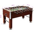vidaXL Stolný futbal, oceľ 60 kg 140x74,5x87,5 cm, hnedý