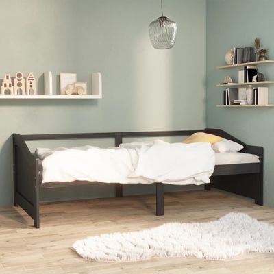 vidaXL 3-miestna denná posteľ tmavosivá masívna borovica 90x200 cm
