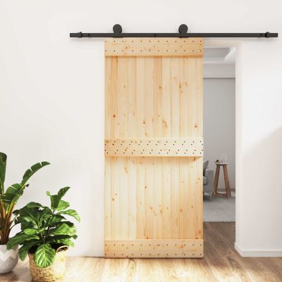 vidaXL Posuvné dvere Prírodná a čierna 95 x 210 cm