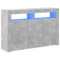 vidaXL Komoda s LED svetlami betónová sivá 116x30x75 cm