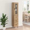 vidaXL Highboard Remeselný dub 34,5 x 34 x 180 cm Kompozitné drevo