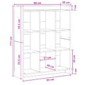 vidaXL Knižnica Dymový dub 87,5 x 30 x 111 cm Kompozitné drevo
