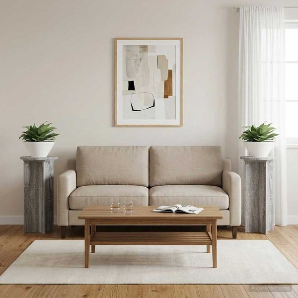 vidaXL Stojan na rastliny 2 pcs Sivá sonoma 29,5 x 29,5 x 60 cm