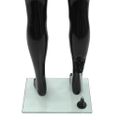 vidaXL Pánska figurína, sklenený podstavec, lesklá čierna 185 cm