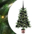 vidaXL Vianočný stromček s 150 LED-i so stojanom Zelená 65 cm PE