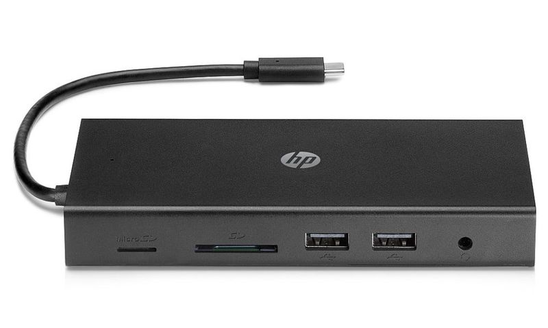 HP Travel USB-C Multi Port Hub Dokovacia stanica, 2x USB 3.0, 2x USB 2.0, 1x USB typ C, 1x VGA, 1x HDMI, 1x RJ-45, 90 W, čierna