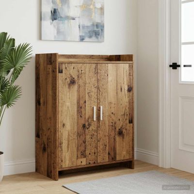 vidaXL Skriňa na topánky s úložiskom Staré drevo 73,5 x 36 x 92 cm
