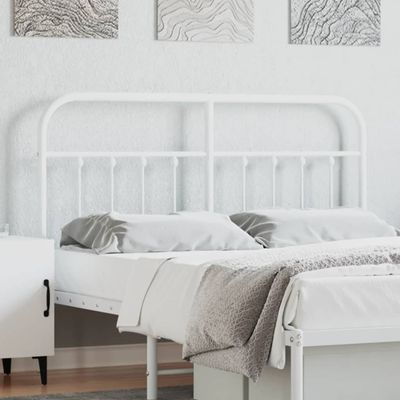 vidaXL Kovové náhradné čelo postele, biele 135 cm
