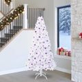 vidaXL Umelý vianočný stromček s 300 LED-i Biela 240 cm PVC a oceľ