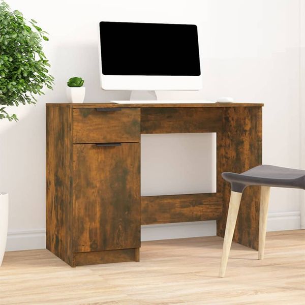 vidaXL Stôl dymový dub 100x50x75 cm spracované drevo