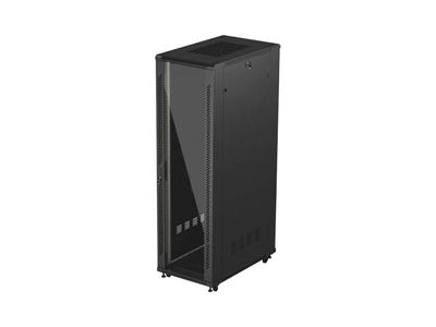 Lanberg inštalačný skriňový rozvadeč 19'' 42U 600X1000 čierne sklenené dvere (ploché balenie)