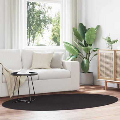vidaXL Kusové koberce Oválny HUARTE Čierna 140 x 200 cm 100% polyester