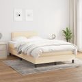 vidaXL Boxspring posteľ s matracom krémová 120x190 cm látka