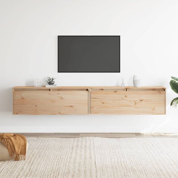 vidaXL Nástenné skrinky 2 ks 100x30x35 cm masívna borovica