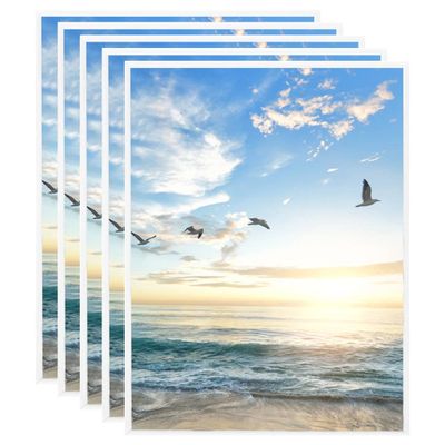 vidaXL Fotorámiky na stenu, koláž 5 ks, biele 40x50 cm, MDF