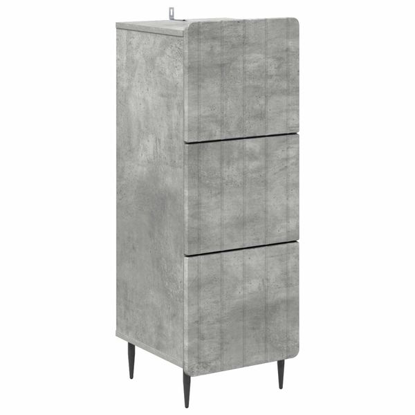 vidaXL Zásuvkový kabinet Betónovo sivá 33 x 34,5 x 92 cm