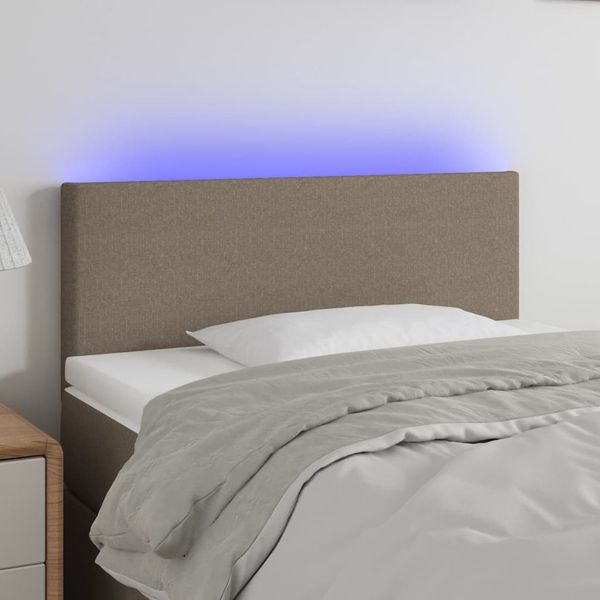 vidaXL Čelo postele s LED sivohnedé 80x5x78/88 cm látka