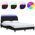 vidaXL Rám postele s LED bez matraca čierna 140x190 cm látka