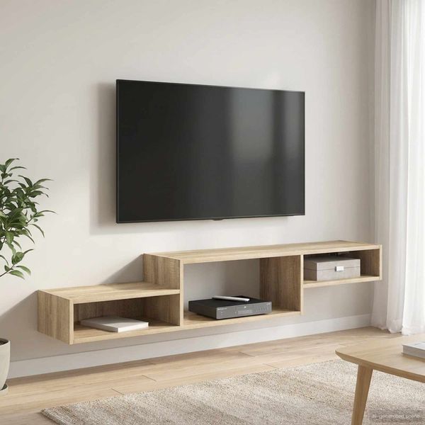 vidaXL Nástenný TV kabinet Nástenná montáž Dub sonoma 150 x 28 x 26 cm