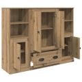 vidaXL Highboard 3 ks Remeselný dub 132 x 35,5 x 103,5 cm