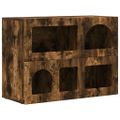 vidaXL Servírovacia skriňa ELST Dymová dub 80,5 x 35 x 59 cm