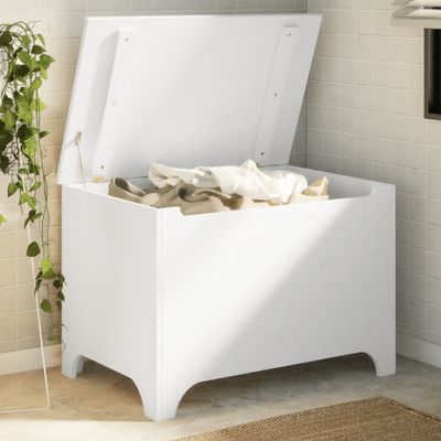 vidaXL Úložný box s vekom RANA biely 80x49x54 cm borovicový masív