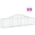vidaXL Oblúkový gabionový kôš 9 ks 200x30x40/60 cm pozinkované železo