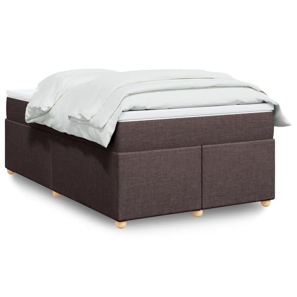 vidaXL Boxspring posteľ s matracom tmavohnedá 120x190 cm látka