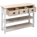 vidaXL Komoda bielo-hnedá 108x30x76 cm masívne drevo paulownia