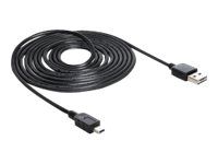Kábel USB - mini-USB typ B (M) do USB (M) - 3 m - čierna