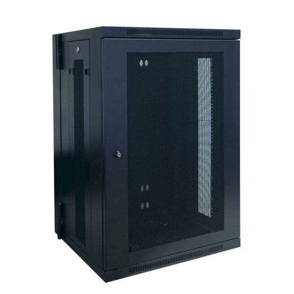 Skriňa SmartRack 18U, Š = 600mm, Hl = 550mm, hĺbka pre prepínače, montáž na stenu