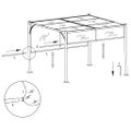 vidaXL Pergola s nastaviteľnou strechou krémovo-biela 3x3 m oceľová